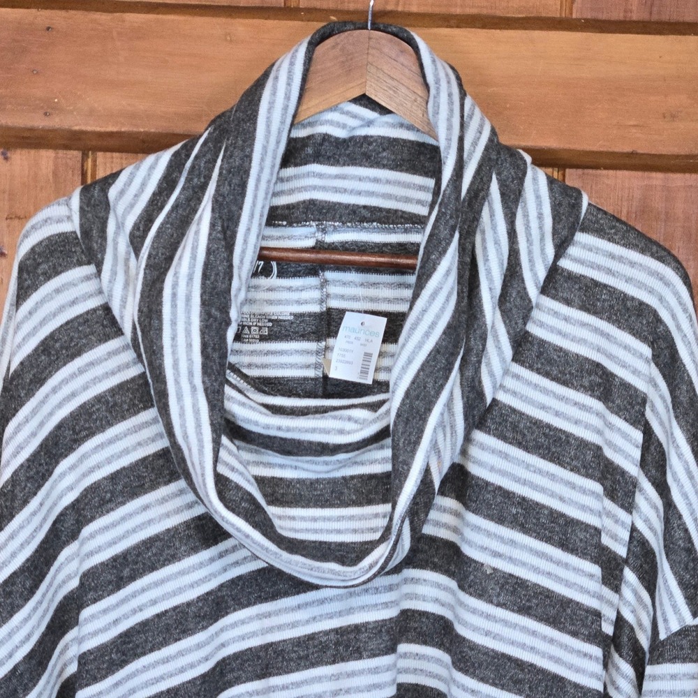 24/7 Maurices Womens‎ Striped Cowl Neck Long Sleeve Top